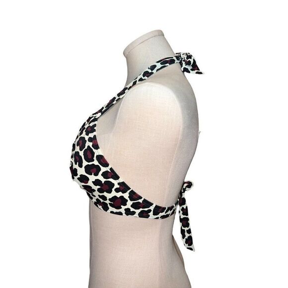 MICHAEL Michael Kors Animal Print Ring Halter Bikini Swim Top Extra Small NWT - Picture 3 of 7